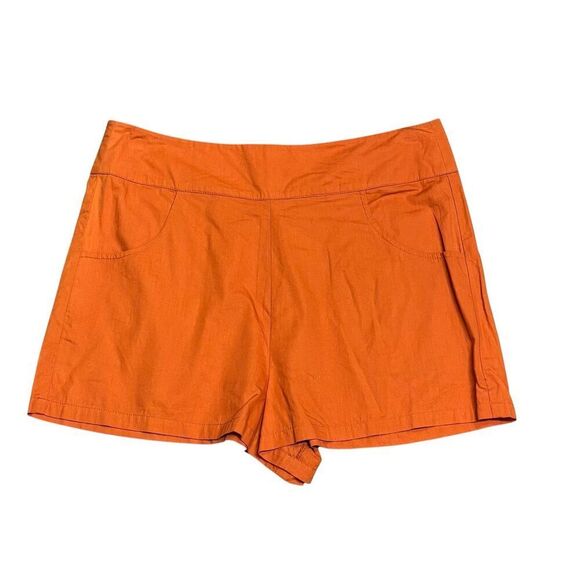 Never A Wallflower High Waist Cotton  Shorts in Burnt Orange NWT Size Medium - Picture 2 of 6